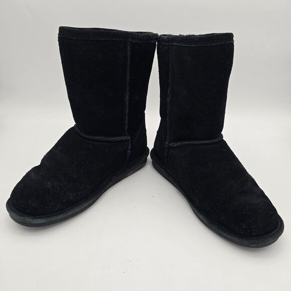 Bearpaw Emma Short Black Suede & Sheepskin Boots Womens Size 8 - Picture 9 of 9